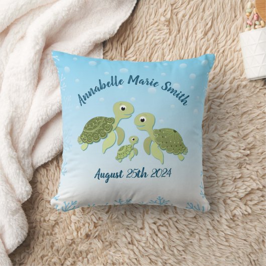 Zee Turtle Baby shower Co-Ed Gender Neutral Kussen (Deken)