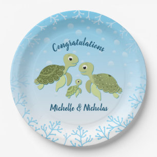 Zee Turtle Baby shower Co-Ed Gender Neutral Papieren Bordje