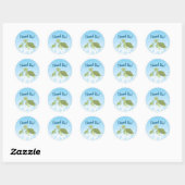 Zee Turtle Baby shower Co-Ed Gender Neutral Ronde Sticker (Vel)