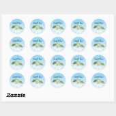 Zee Turtle Baby shower Co-Ed Gender Neutral Ronde Sticker (Vel)