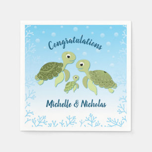 Zee Turtle Baby shower Co-Ed Gender Neutral Servet
