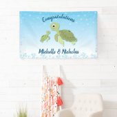Zee Turtle Baby shower Co-Ed Gender Neutral Spandoek (Insitu)