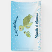 Zee Turtle Baby shower Co-Ed Gender Neutral Spandoek (Verticaal)