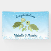 Zee Turtle Baby shower Co-Ed Gender Neutral Spandoek (Horizontaal)