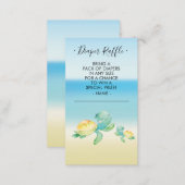 Zee Turtle Baby shower Diaper Raffle Ticket Informatiekaartje (Voorkant / Achterkant)