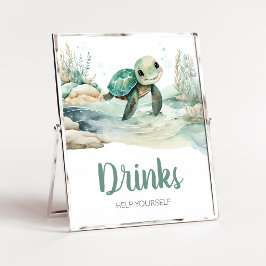 Zee Turtle Baby shower Drinken Poster