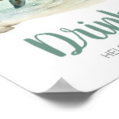 Zee Turtle Baby shower Drinken Poster (Hoek)