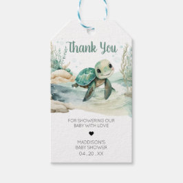 Zee Turtle Baby shower Favor Tags Cadeaulabel