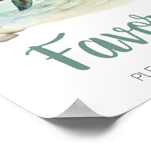 Zee Turtle Baby shower Favorieten Poster (Hoek)