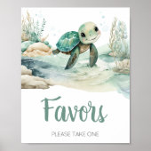 Zee Turtle Baby shower Favorieten Poster (Voorkant)