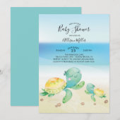 Zee Turtle Baby shower Kaart (Voorkant / Achterkant)