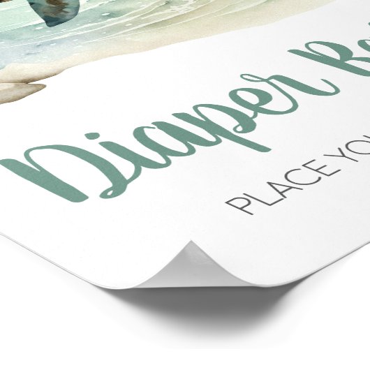 Zee Turtle Baby shower Luier Raffle Poster (Hoek)