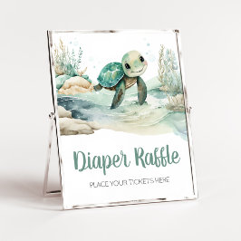 Zee Turtle Baby shower Luier Raffle Poster