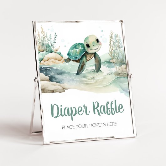 Zee Turtle Baby shower Luier Raffle Poster