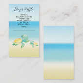Zee Turtle Baby shower Luier Raffle Ticket Informatiekaartje (Voorkant / Achterkant)