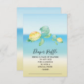 Zee Turtle Baby shower Luier Raffle Ticket Informatiekaartje (Voorkant / Achterkant)