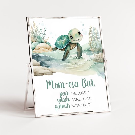 Zee Turtle Baby shower Moeder Osa Bar Poster