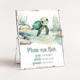Zee Turtle Baby shower Moeder Osa Bar Poster