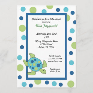Zee Turtle Baby shower of verjaardagsfeest Kaart
