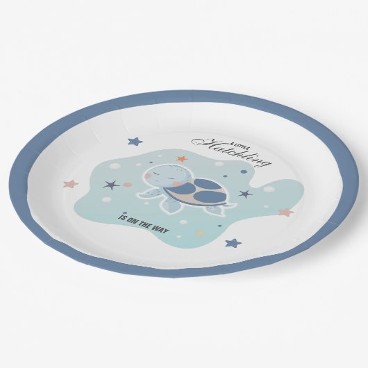 Zee Turtle Baby shower | Schattigee Oceaan Papieren Bordje (Gekanteld)