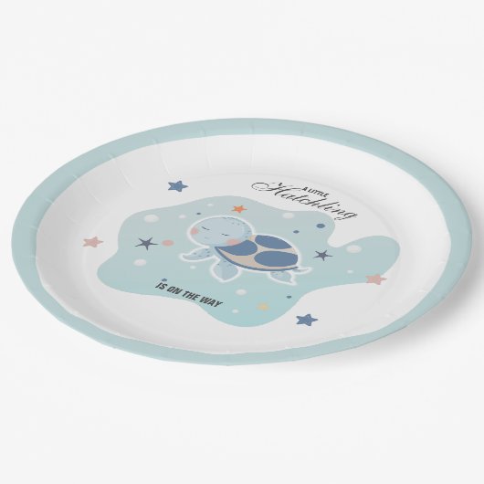 Zee Turtle Baby shower | Schattigee Oceaan Papieren Bordje (Gekanteld)