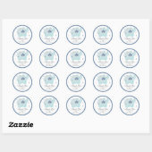 Zee Turtle Baby shower | Schattigee Oceaan Ronde Sticker (Vel)