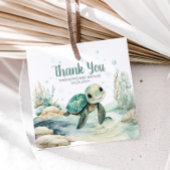 Zee Turtle Baby shower Square Bedankjes Labels