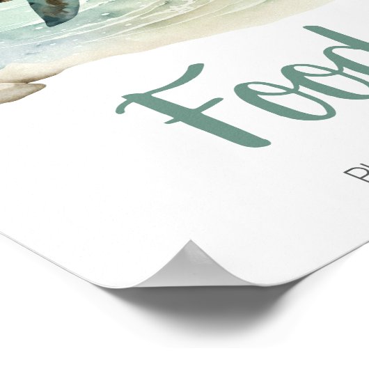 Zee Turtle Baby shower Voedsel Poster (Hoek)