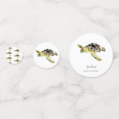 Zee Turtle Baby shower Waterverf Minimal Confetti (Voorkanten)