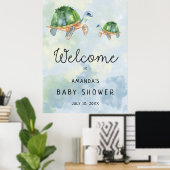Zee Turtle - Baby shower Welkomstbord Poster (Thuiskantoor)