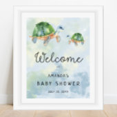 Zee Turtle - Baby shower Welkomstbord Poster