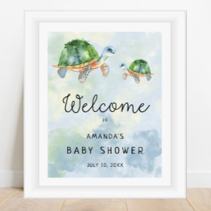 Zee Turtle - Baby shower Welkomstbord Poster