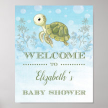 Zee Turtle Baby shower Welkomstteken