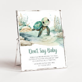 Zee Turtle Baby shower Zeg geen Baby Poster