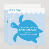 Zee Turtle Baby Simple Shower-uitnodiging Kaart (Voorkant / Achterkant)