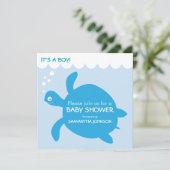 Zee Turtle Baby Simple Shower-uitnodiging Kaart (Staand voorkant)