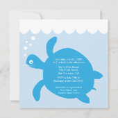 Zee Turtle Baby Simple Shower-uitnodiging Kaart (Achterkant)
