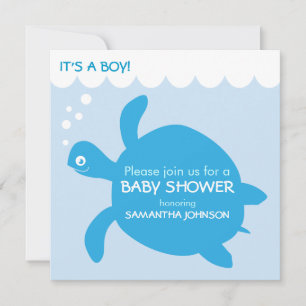 Zee Turtle Baby Simple Shower-uitnodiging Kaart