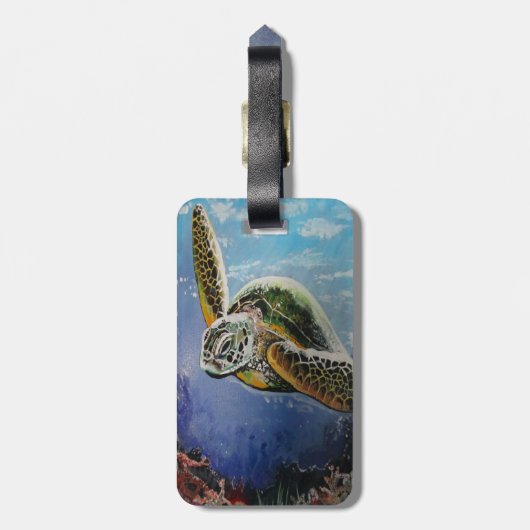 Zee Turtle Bagagelabel (Achterkant verticaal)