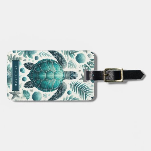 Zee Turtle Bagagelabel (Voorkant horizontaal)
