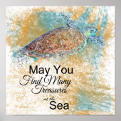 Zee Turtle Beach Art Quote Poster (Voorkant)