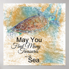 Zee Turtle Beach Art Quote Poster