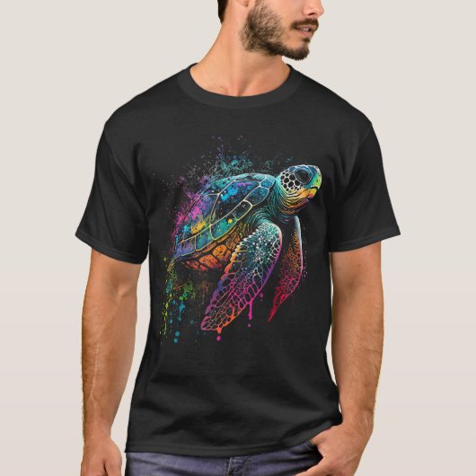 Zee Turtle Beach Lover Ocean Animal Graphic Novelt T-shirt (Voorkant)