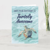 Zee Turtle Beach Lover Verjaardag Kaart (Voorkant)