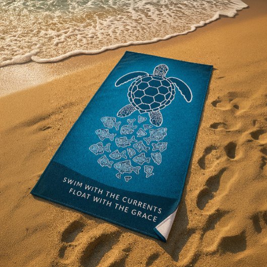 Zee Turtle Beach Towel - Zwemmen met de stromingen Strandlaken