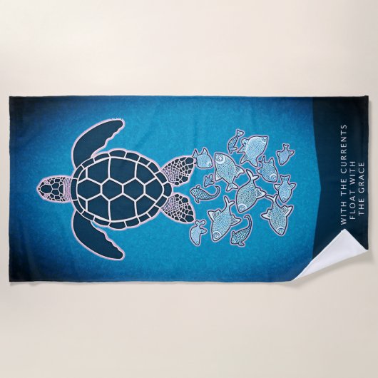 Zee Turtle Beach Towel - Zwemmen met de stromingen Strandlaken (Voorkant)