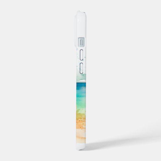 Zee Turtle Beach waterverf iPhone 15 Case (Linkerkant)