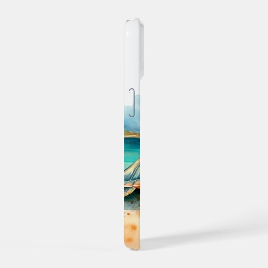 Zee Turtle Beach waterverf iPhone 15 Case (Rechterkant)