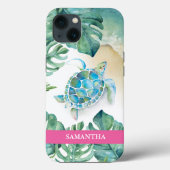 Zee Turtle Beachy Custom Telefoon Case (Achterkant)