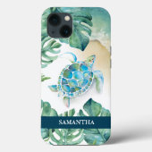 Zee Turtle Beachy Custom Telefoon Case (Achterkant)